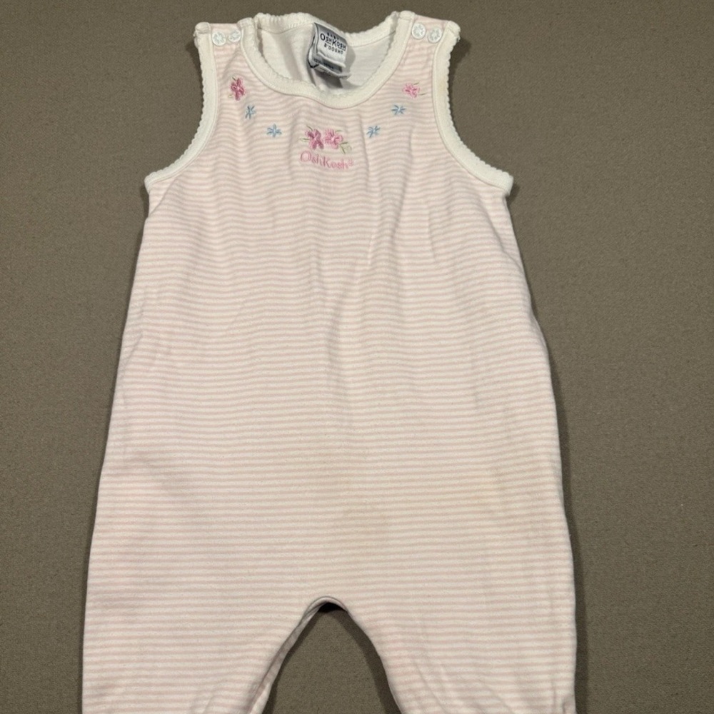OshKosh B'gosh Pink Striped Baby Romper 3-6 months girls